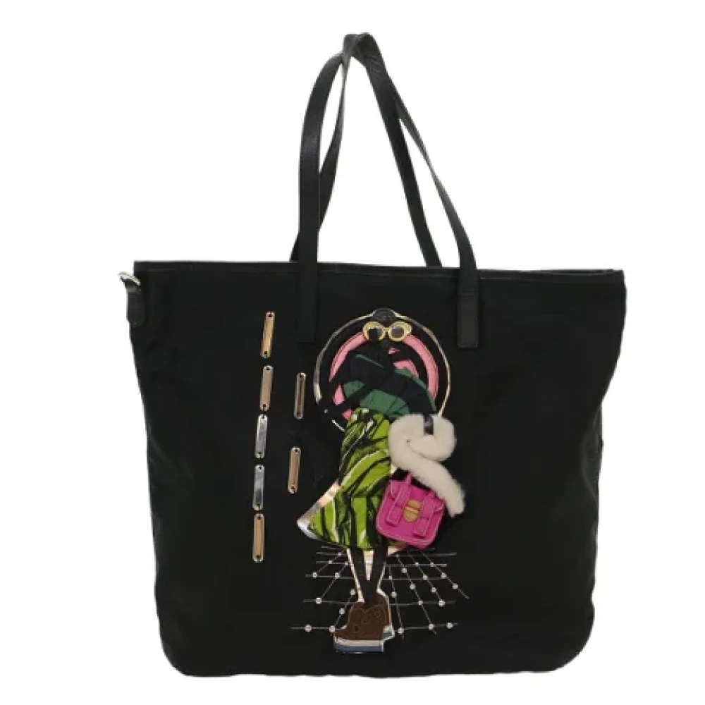 Prada Vintage Pre-owned Fabric totes Black Dames
