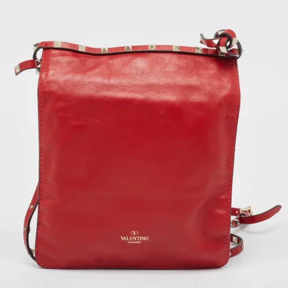 Valentino Vintage Pre-owned Leather crossbody-bags Red Dames