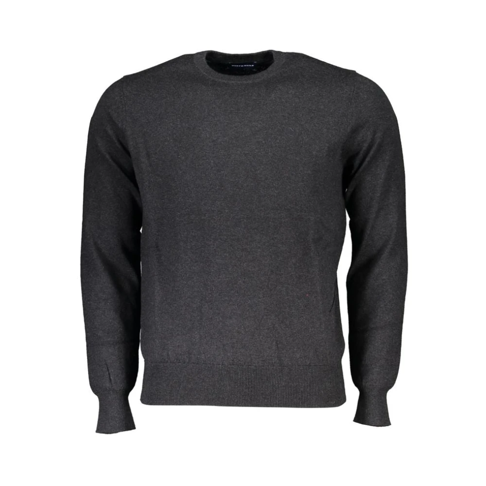 North Sails Men's Gray Round-Neck Knitwear, Xl, Polyamide Jumper With Logo Embroidery