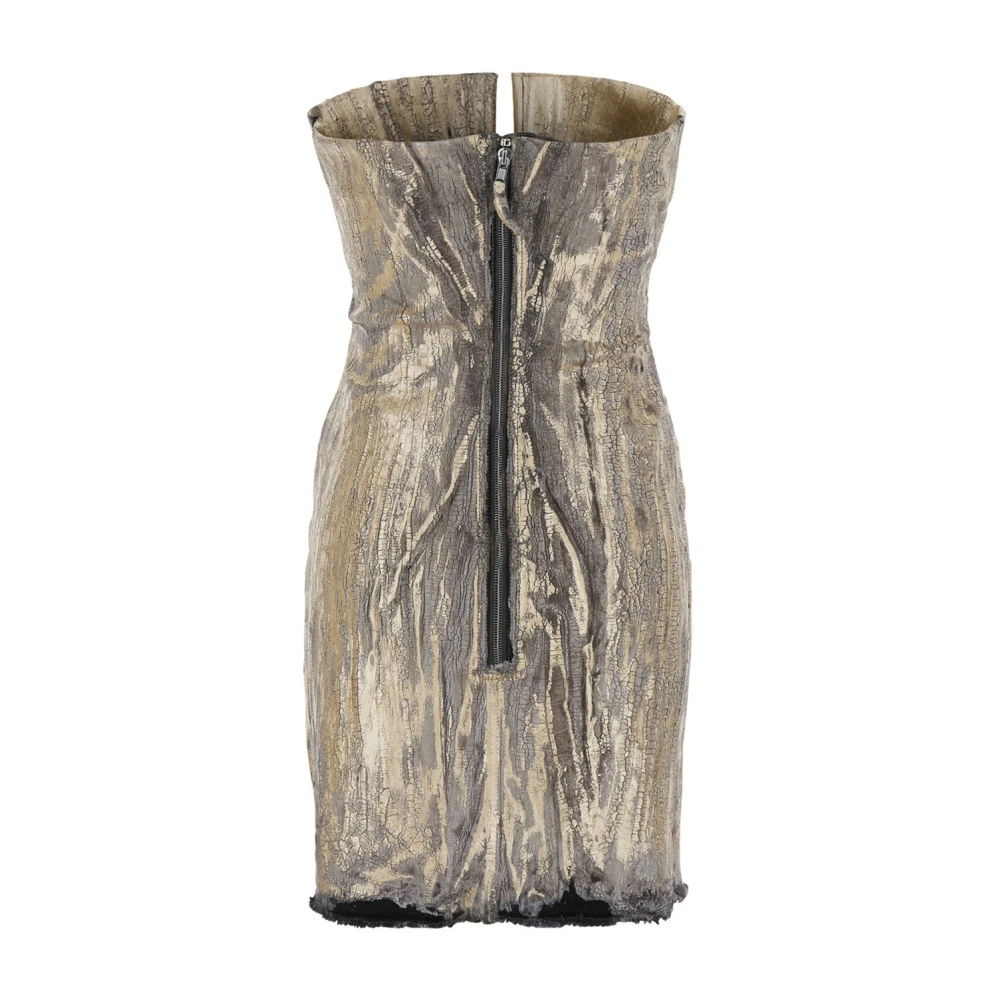 Rick Owens Gouden Uitgesneden Jurk met Rits Achteraan Yellow Dames