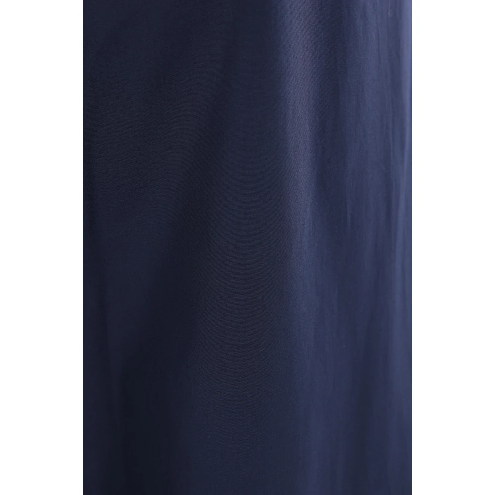Max Mara Blauwe Katoenen Poplin Broek Regular Fit Blue Dames