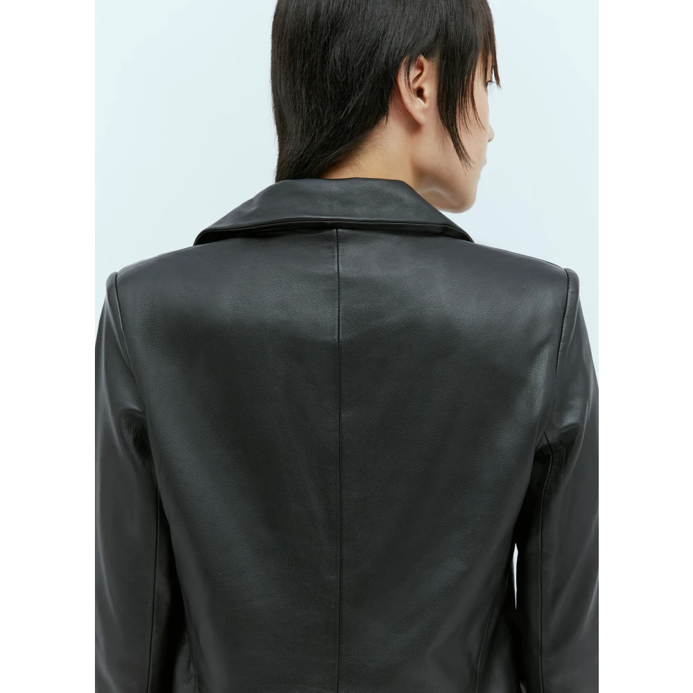 St. Agni Nappa Leren Blazer Black Dames