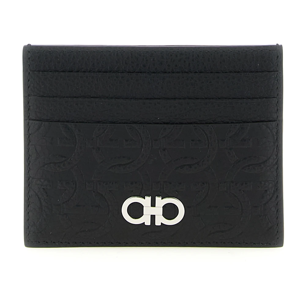 Ferragamo Men's Black Card Holder - Wallets & Cardholders - One Size - Accessories