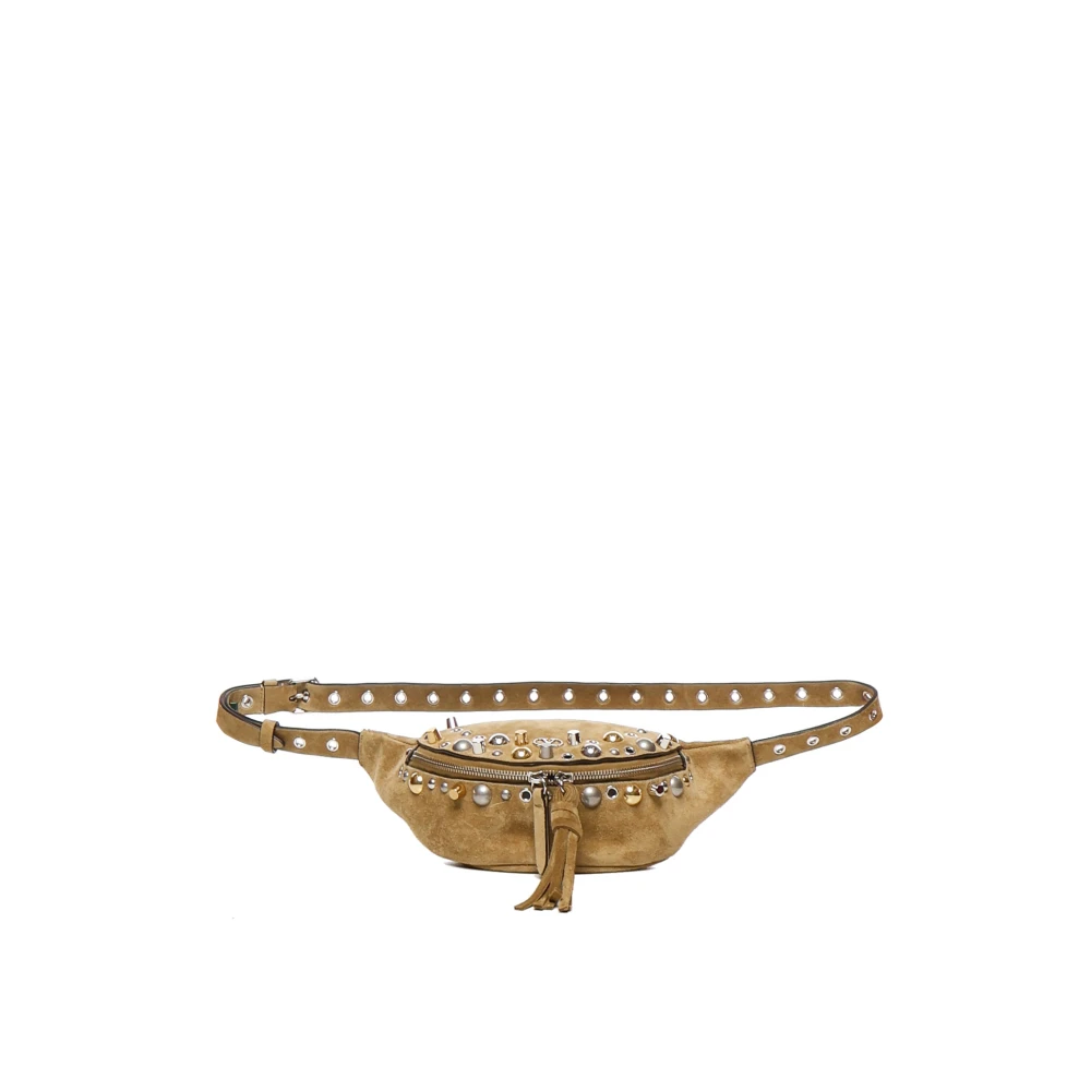 Valentino Garavani Studded Nellcote Bruin Leren Pouch Brown Heren