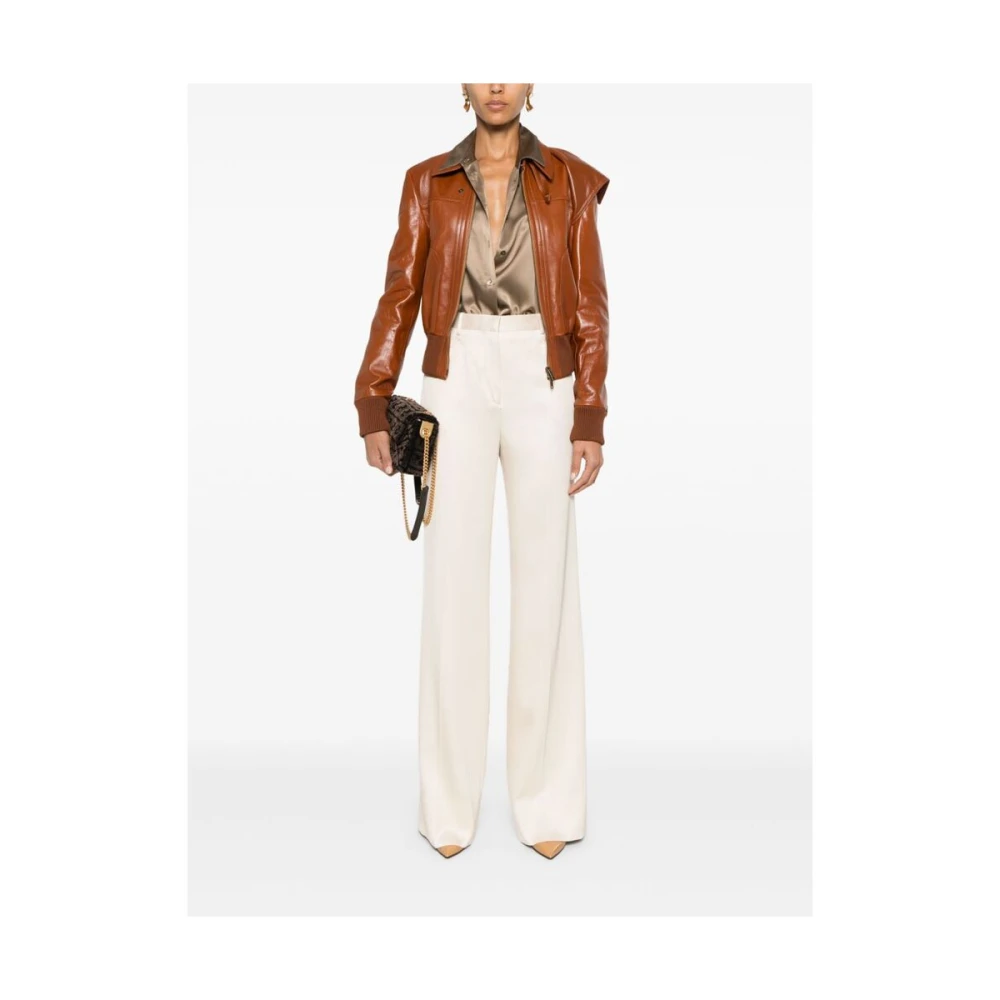 Tom Ford Ivoorwitte Op Maat Bootcut Broek Beige Dames