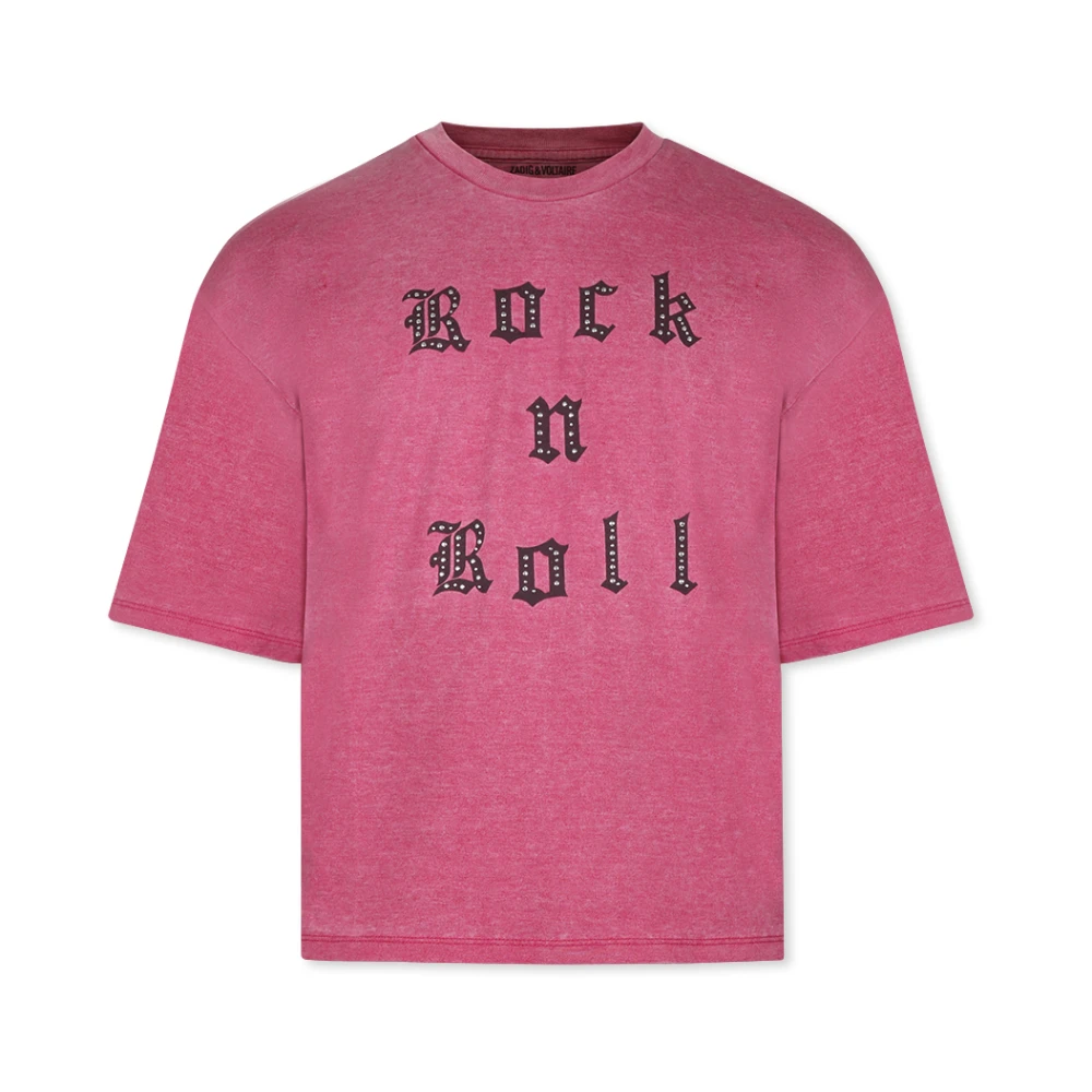 Zadig & Voltaire Kortärmad T-shirt Rock n Roll Pink, Flicka