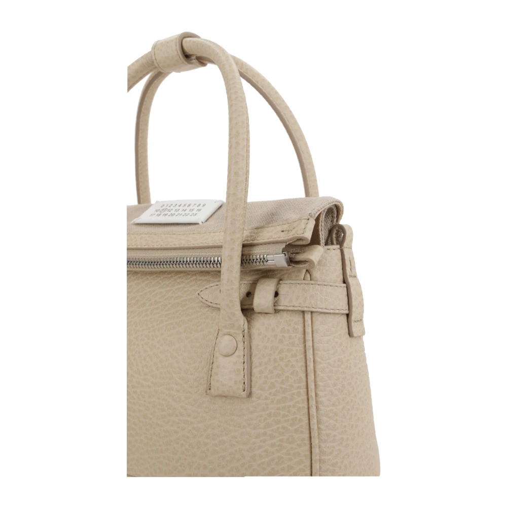 Maison Margiela Lichte Beige Gehamerde Leren Handtas Beige Dames