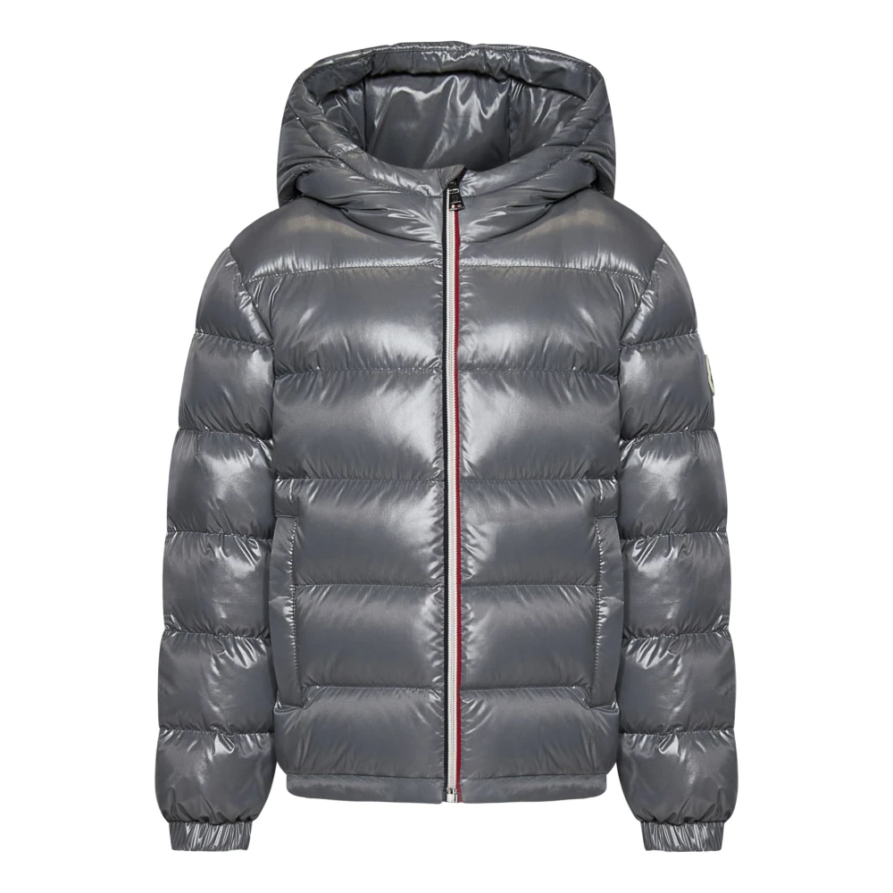 Moncler Boys Gray Winterjackets,, Kids Grey Hooded Jacket Size 10 Y