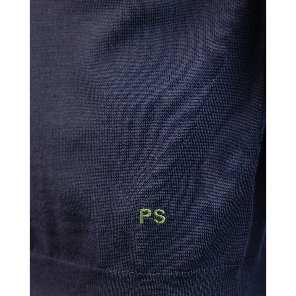 PS By Paul Smith Blauwe Merinowollen Trui Blue Heren
