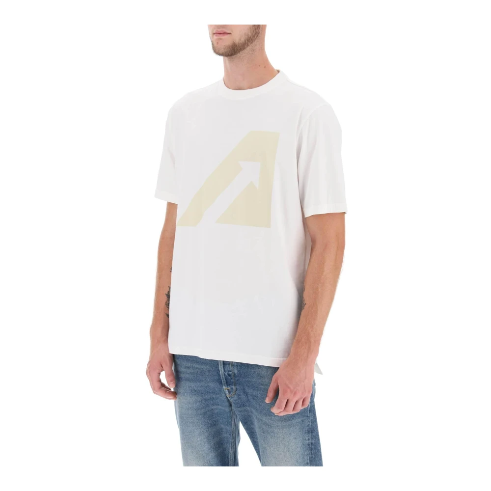 Autry T-shirt met logo print White Heren