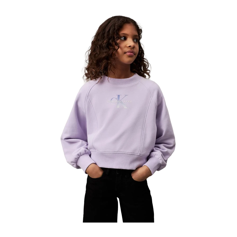 Calvin Klein Jeans Casual Hoodie Sweatshirt Purple, Flicka