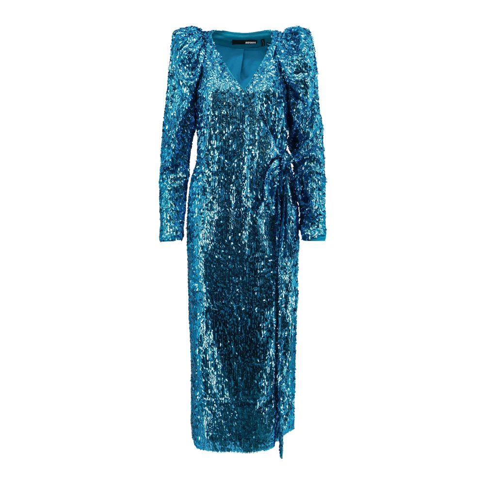 Rotate Birger Christensen Sequin Wrap Dress Blue Dames