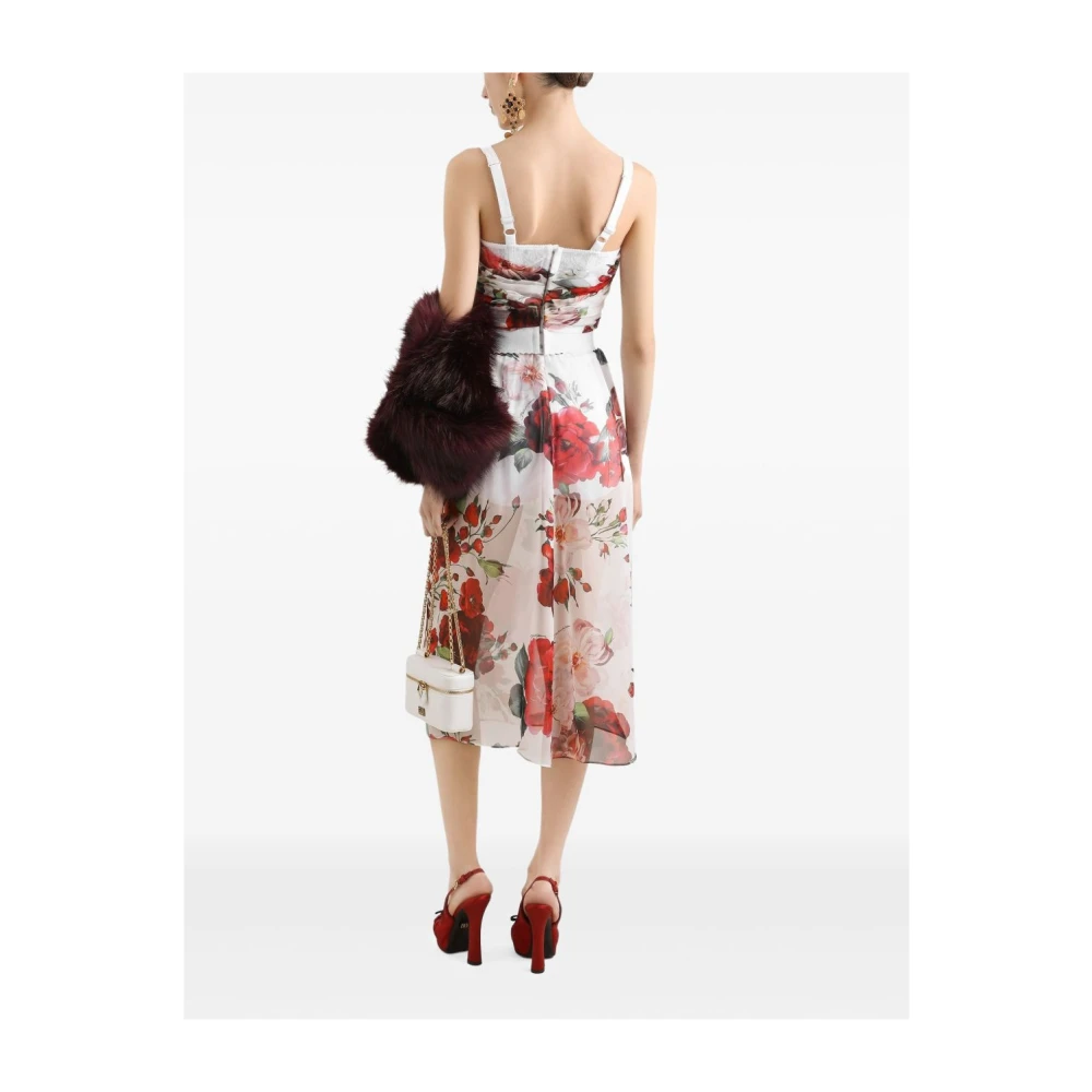 Dolce & Gabbana Witte Semi-Transparante Rechte Rok Multicolor Dames