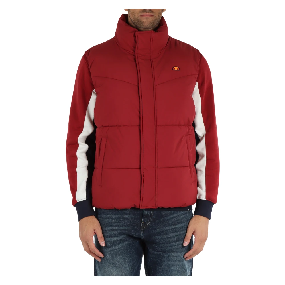 Ellesse Gewatteerd Mouwloos Jack met Voor Logo Patch Red Heren