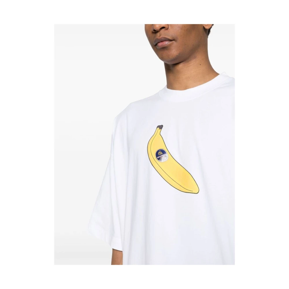 Vetements Witte Banana Logo T-shirt White Heren
