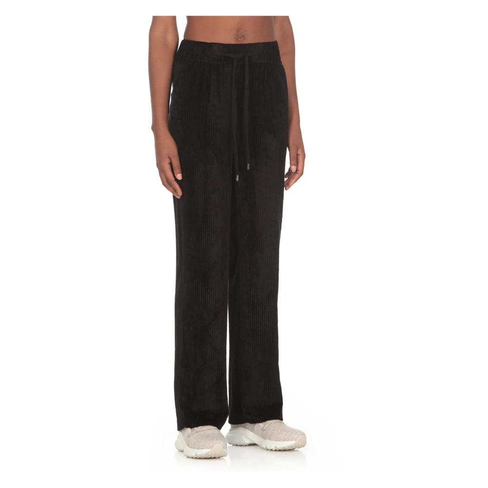 PESERICO Zwarte Viscose Broek met Koord Black Dames