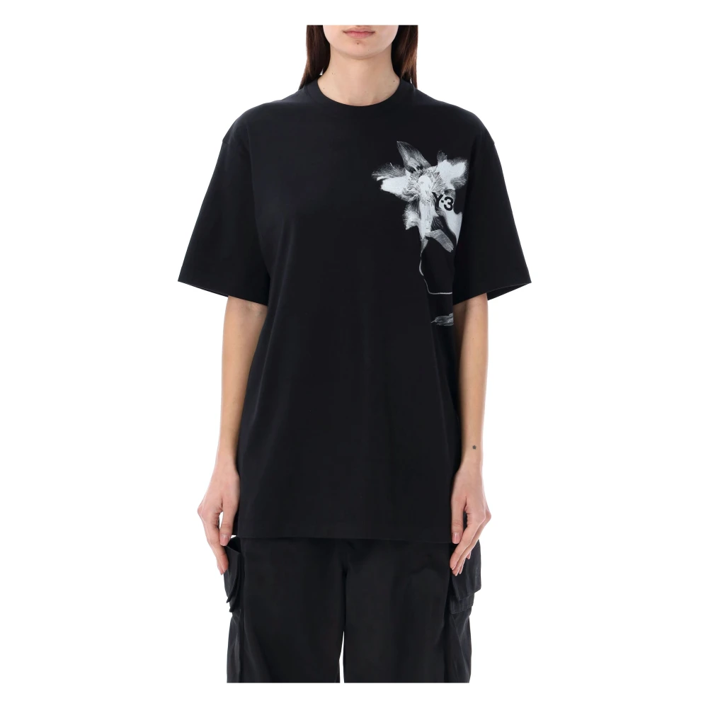 Y-3 Grafische Print Katoenen T-Shirt Black