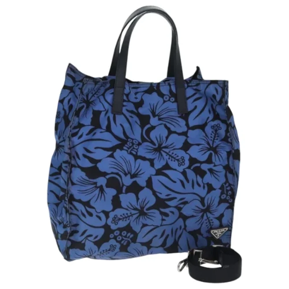 Prada Vintage Pre-owned Nylon prada-bags Blue Dames