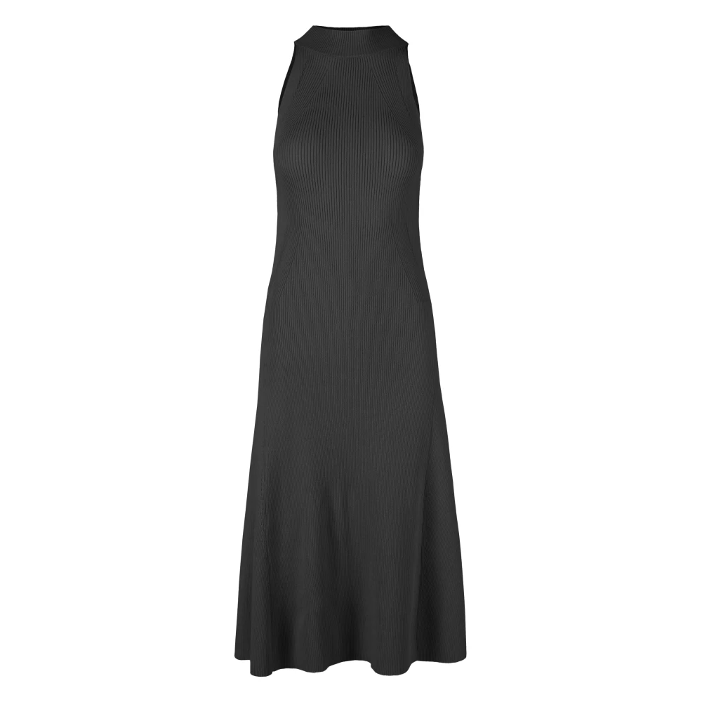Bomboogie Donna Nero - Abito Midi A Costine - Dresses - M