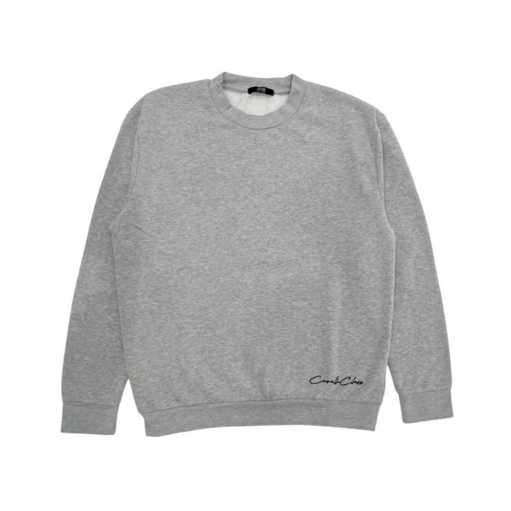 Cavalli Class Women's Gray Round-Neck Knitwear,, Fleece Hoodie Small