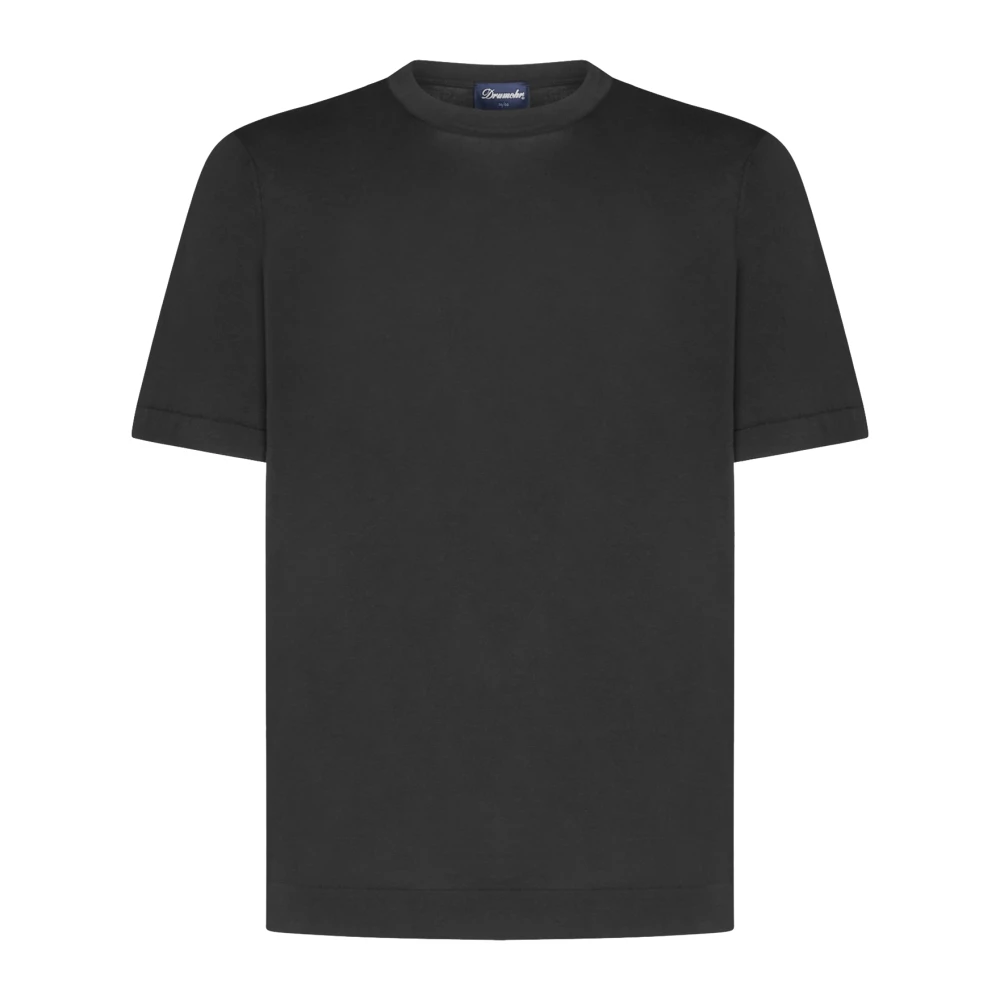 Drumohr Crew Neck T-Shirt Black Heren