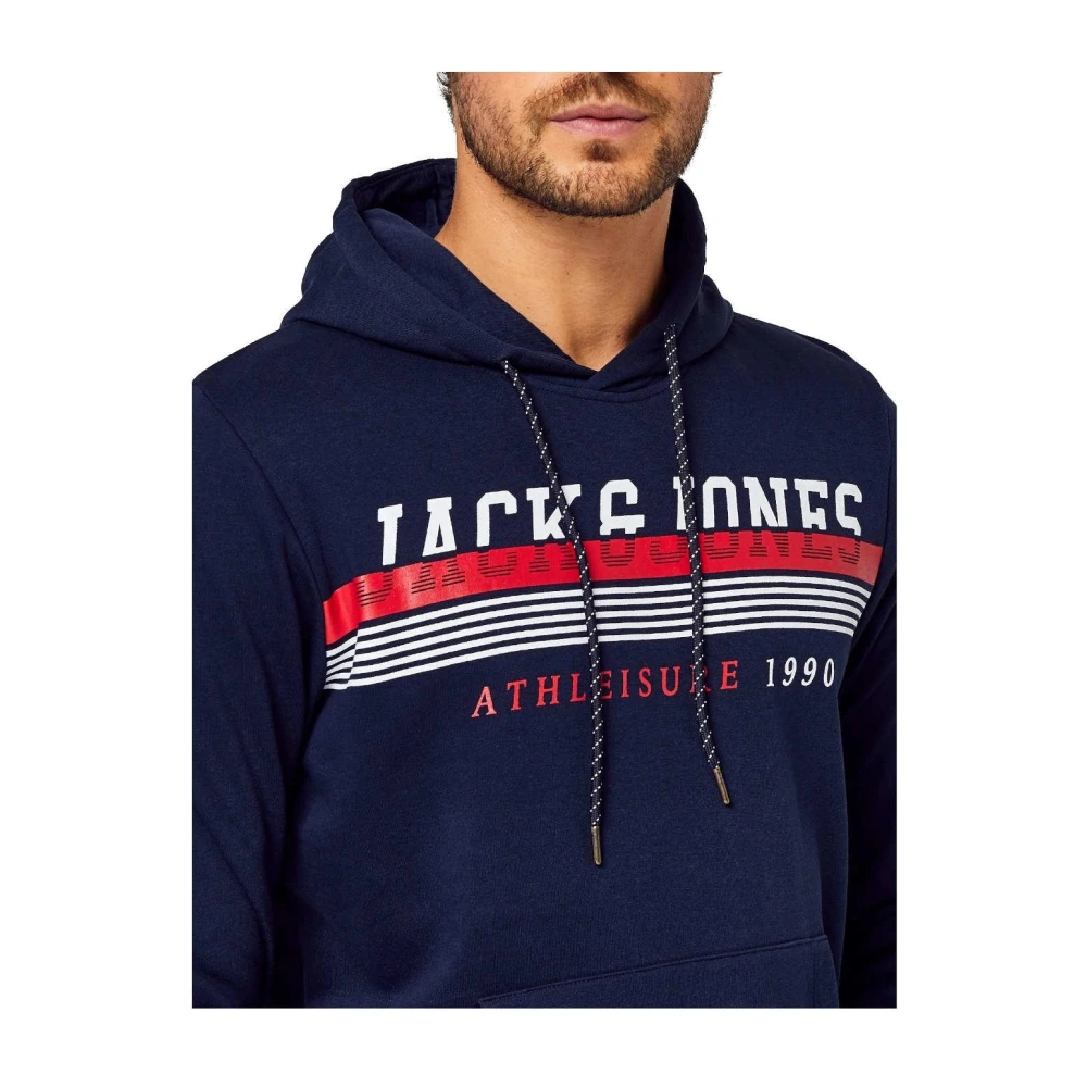 jack & jones Hoodie met Logodetail Blue Heren