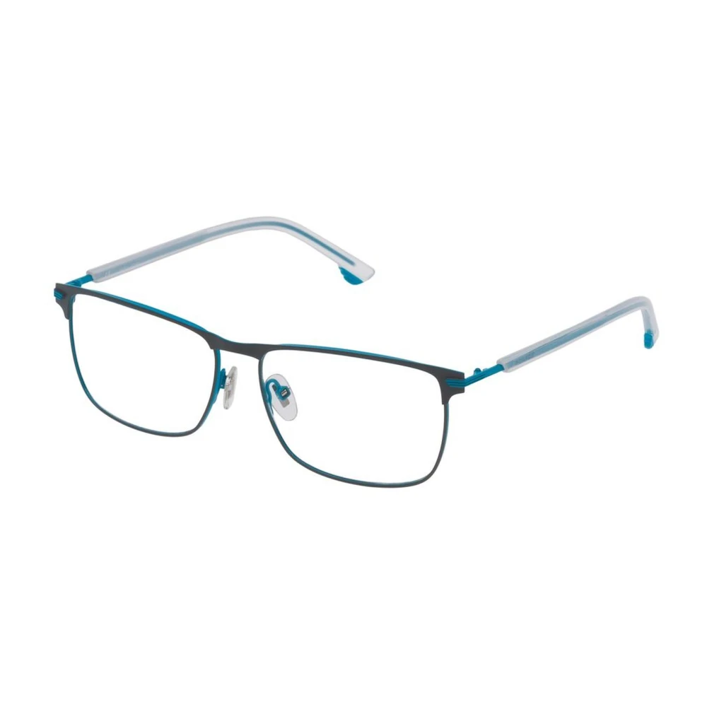 Police Blauw Metalen Rechthoekig Brilmontuur Blue Heren