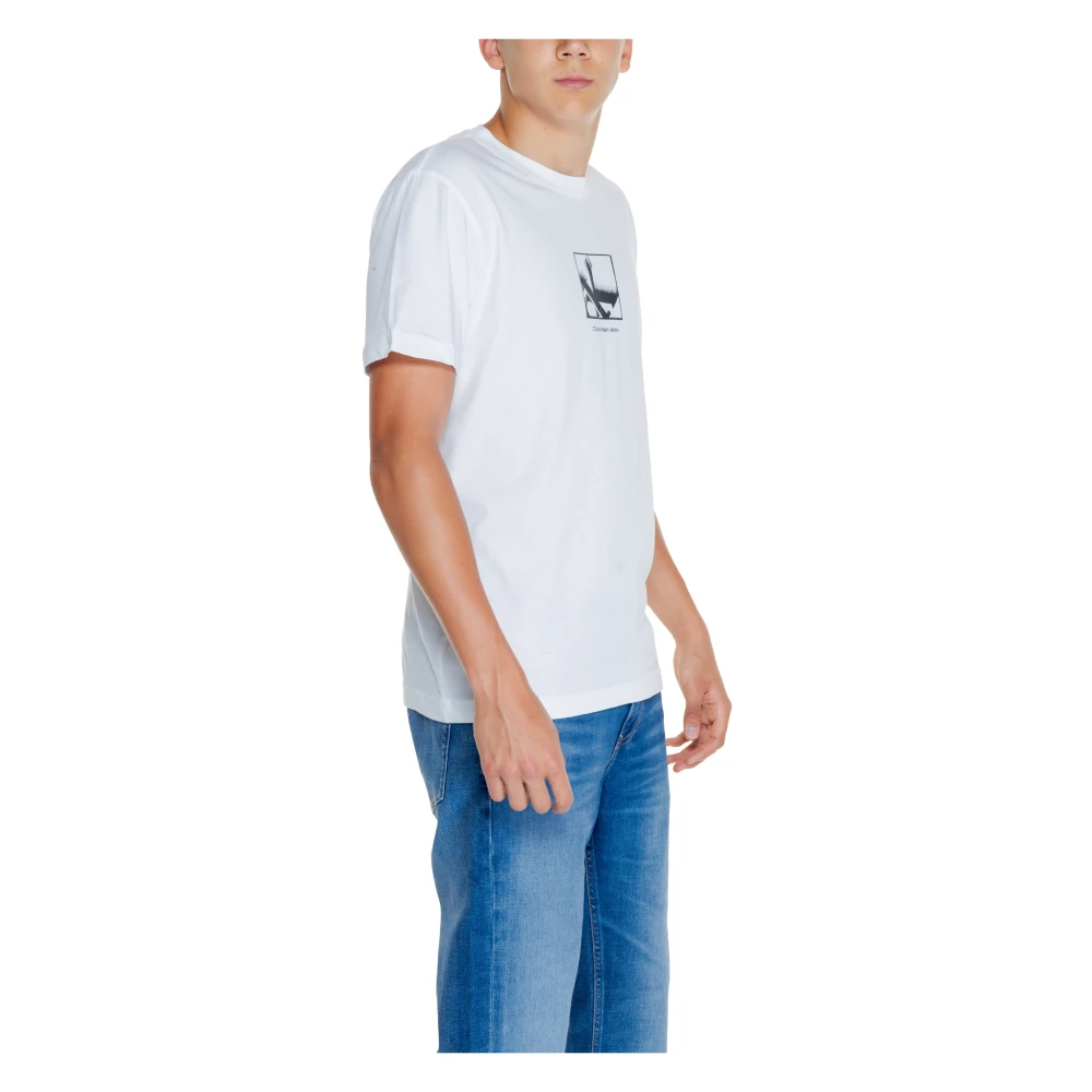 Calvin Klein Jeans Grid Box Tee Herfst Winter Collectie White Heren