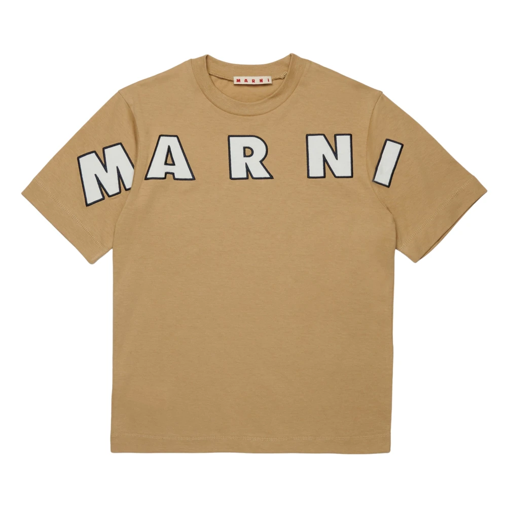 Marni Unisex Beige Logo T-Shirt