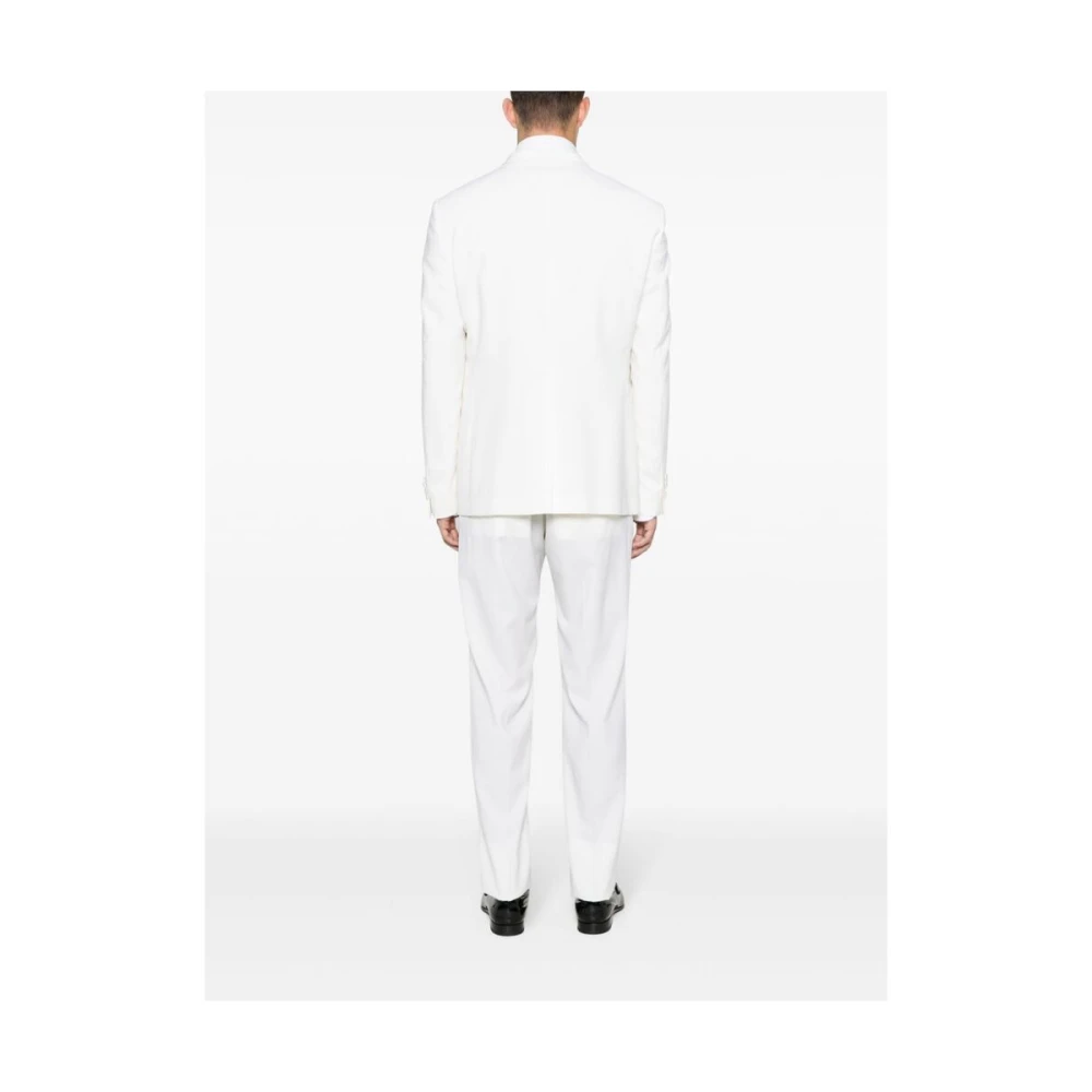 Tagliatore Crèmewitte Wol Blazer Vest Broek White Heren