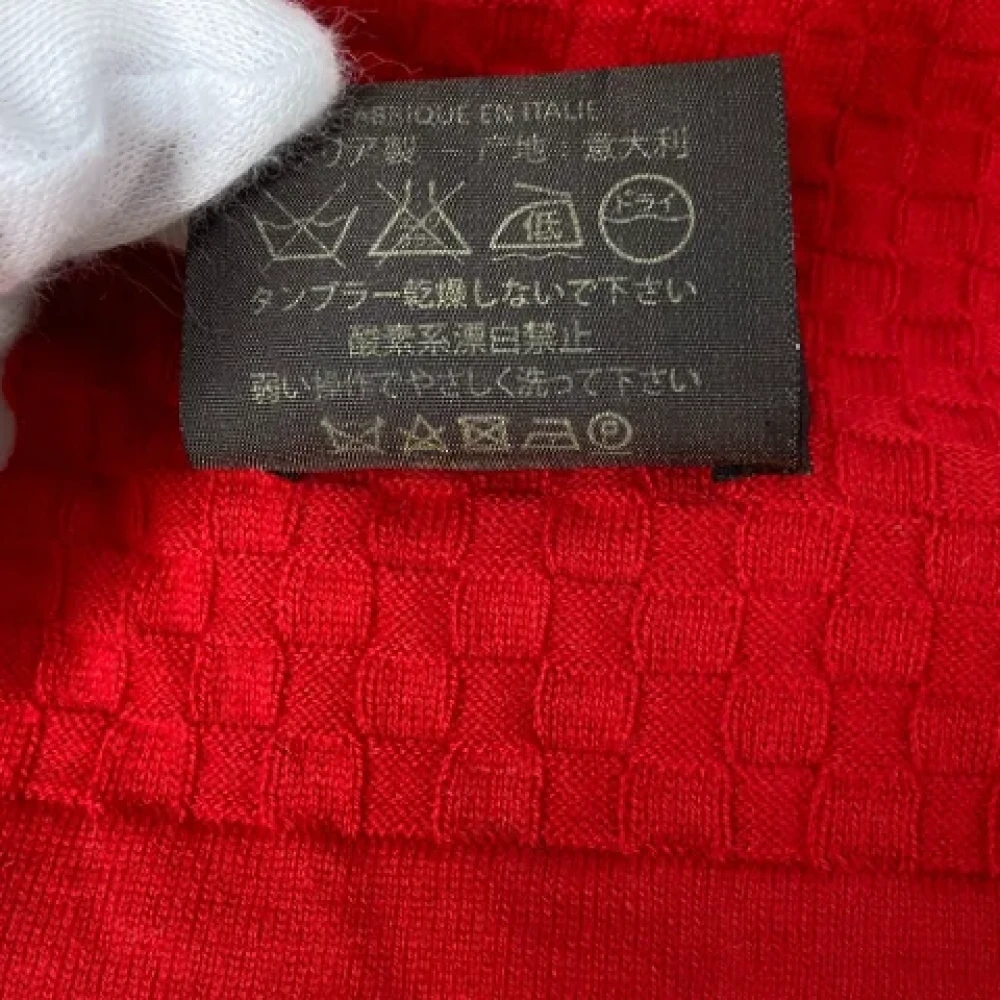 Louis Vuitton Vintage Pre-owned Cotton scarves Red Dames