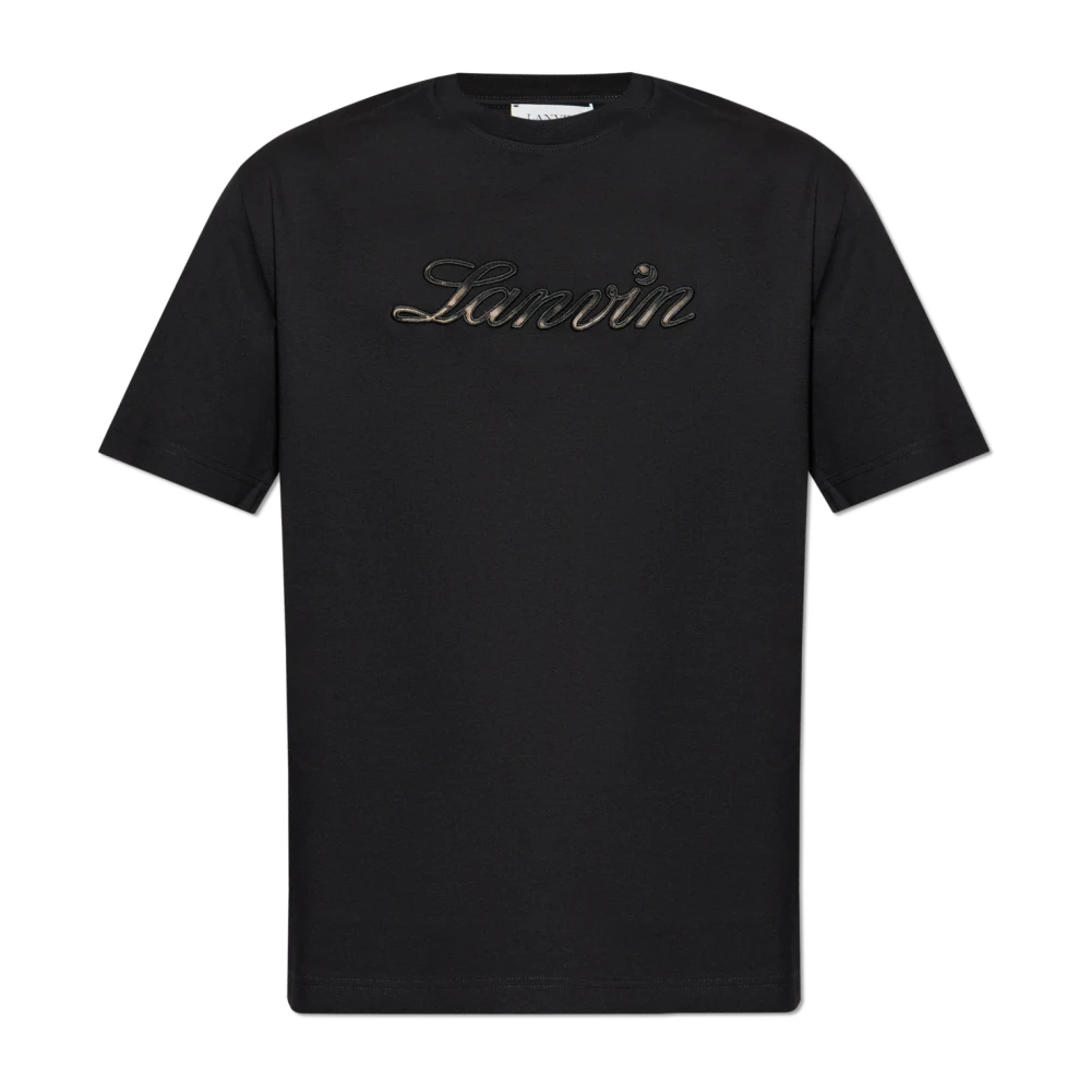 Lanvin T-shirt met geborduurd logo Black Heren