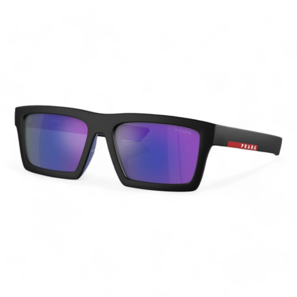 Prada Men's Black Sporty Linea Rossa Sunglasses