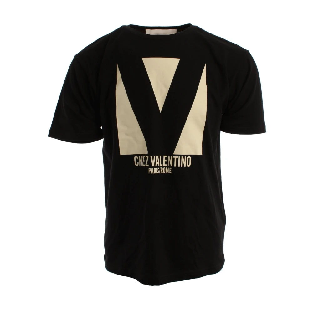 Valentino Black T-Shirts, Male, M, Chez T-Shirt