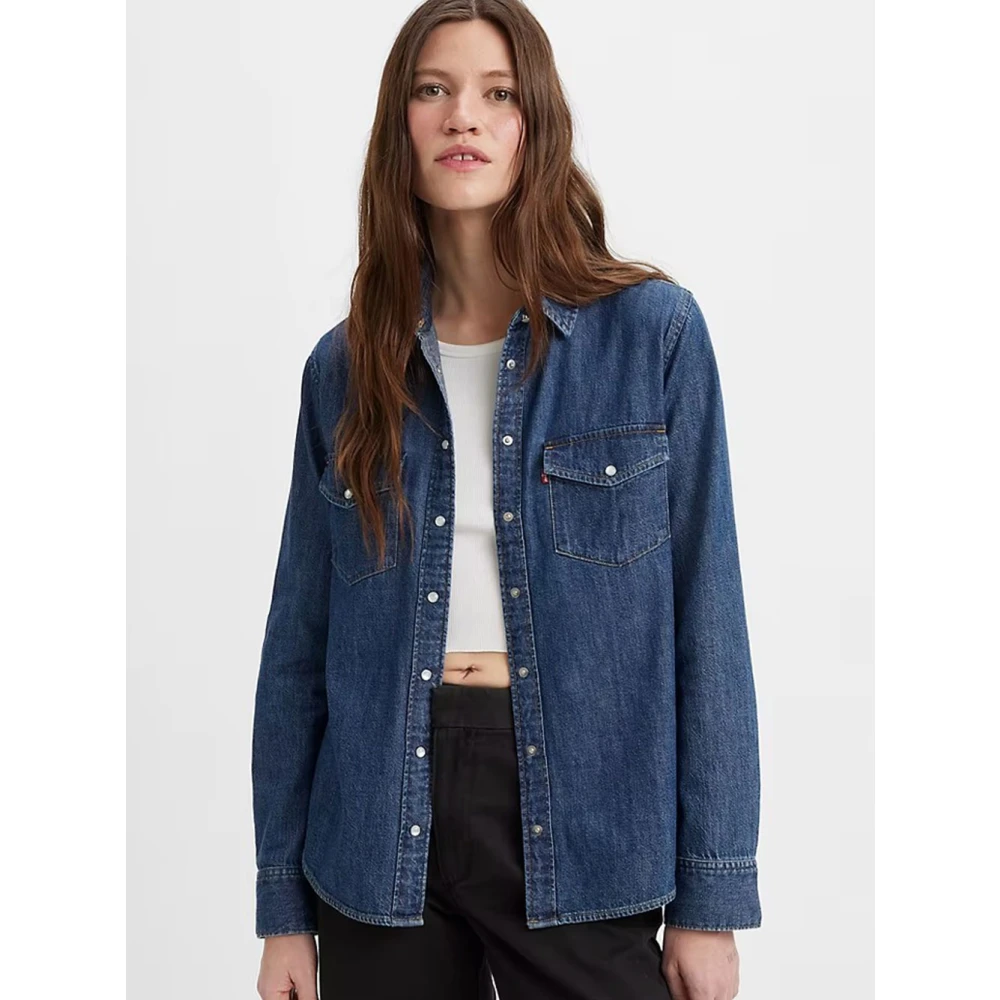 Levi's Air Space 3 Western Overhemd Blue Dames