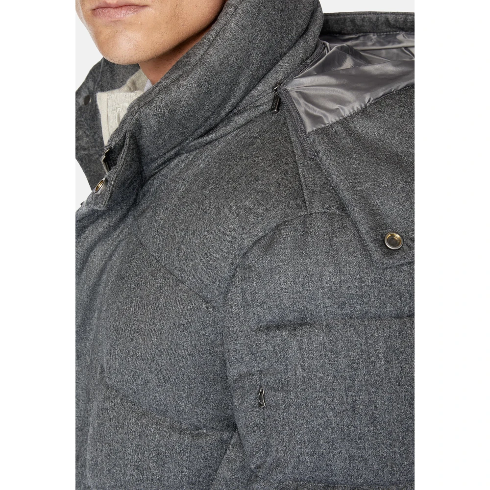 Boggi Milano Flannel Parka gevoerd met ganzen dons Gray Heren