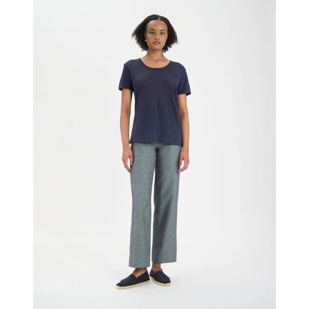 Ines De La Fressange Paris Zonnig linnen T-shirt Blue Dames