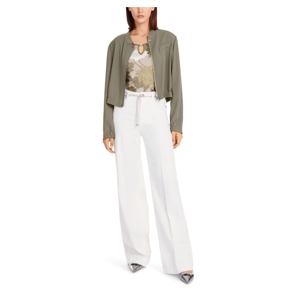 Marc Cain Bloemen Rib T-shirt Multicolor Dames