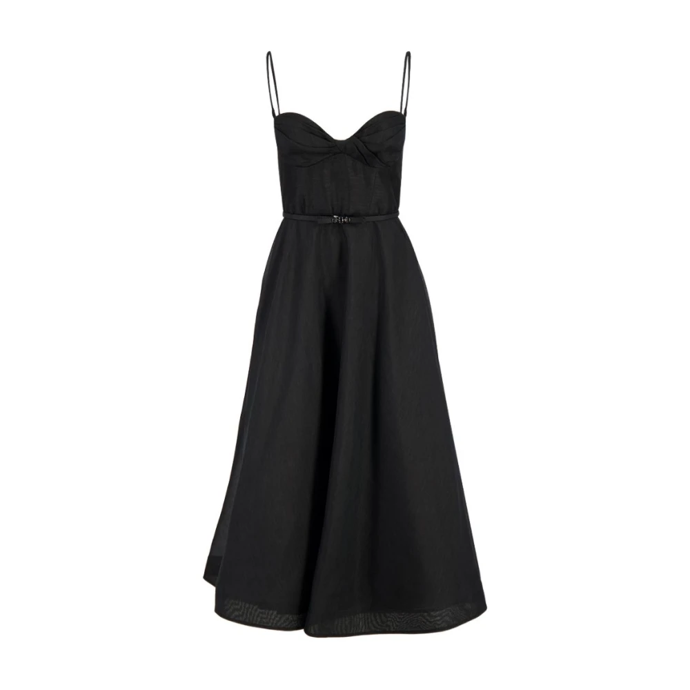 Zimmermann Midi Dresses, Female, S, Luna Midi Dress Black