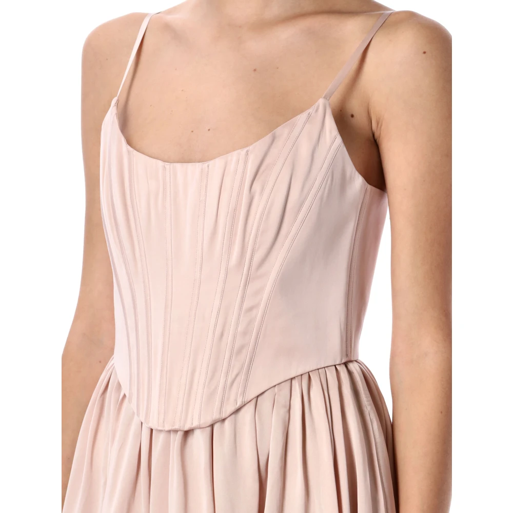 Zimmermann Corset Midi Jurk Petal Pink Dames
