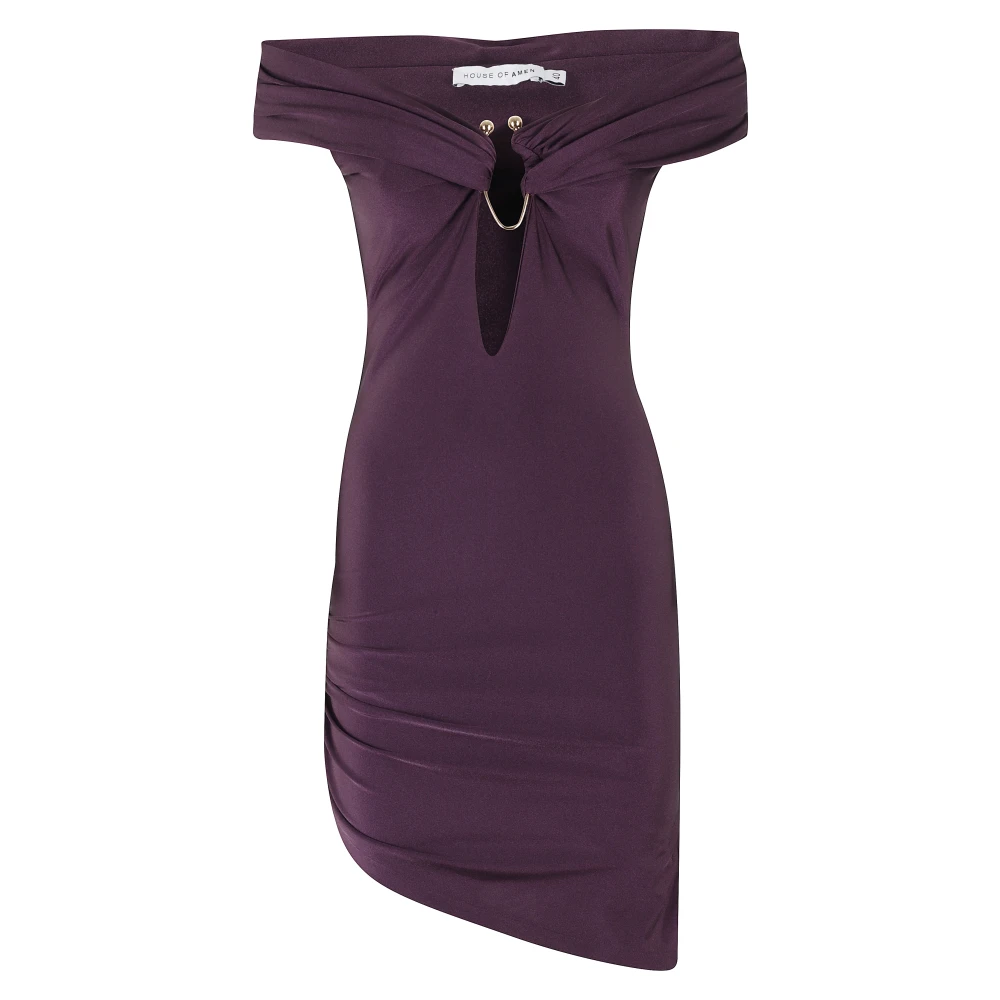 Amen Lycra Jurk voor Stijlvolle Look Purple Dames