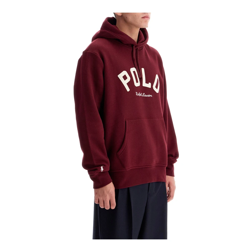 Polo Ralph Lauren Geborduurd Logo Hoodie Red Heren