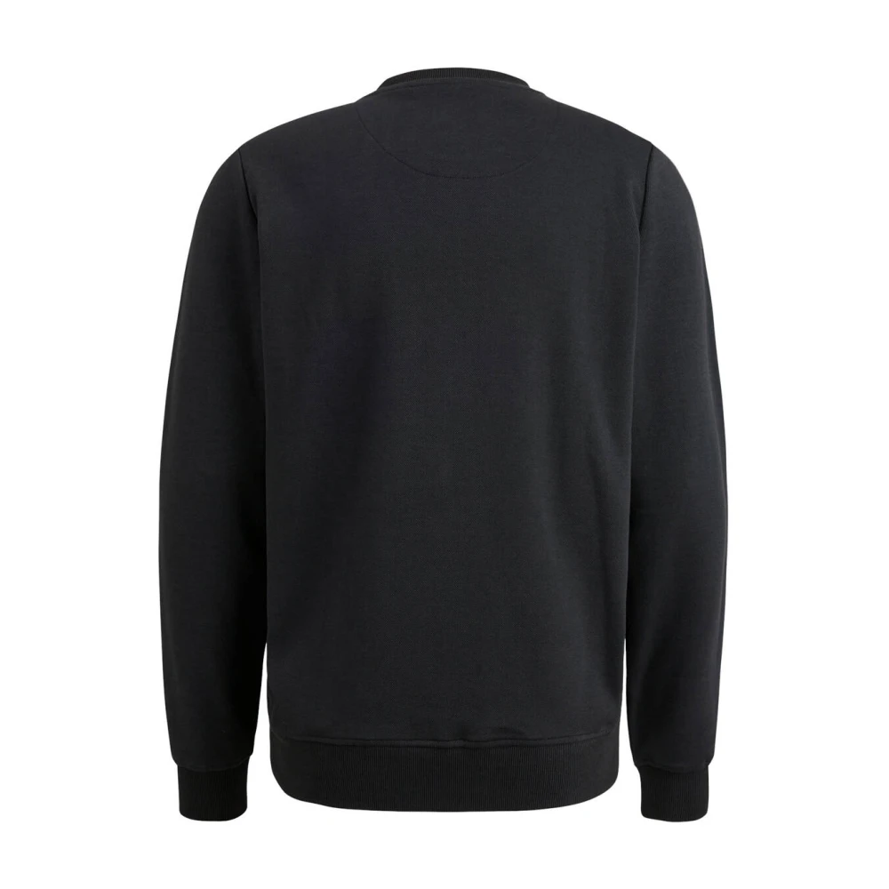 PME Legend Crewneck Pique Double Face Sweatshirt Black Heren