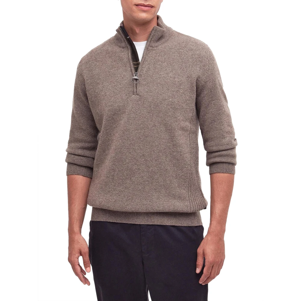 Barbour Bruine Half Zip Sweater Holden Brown Heren