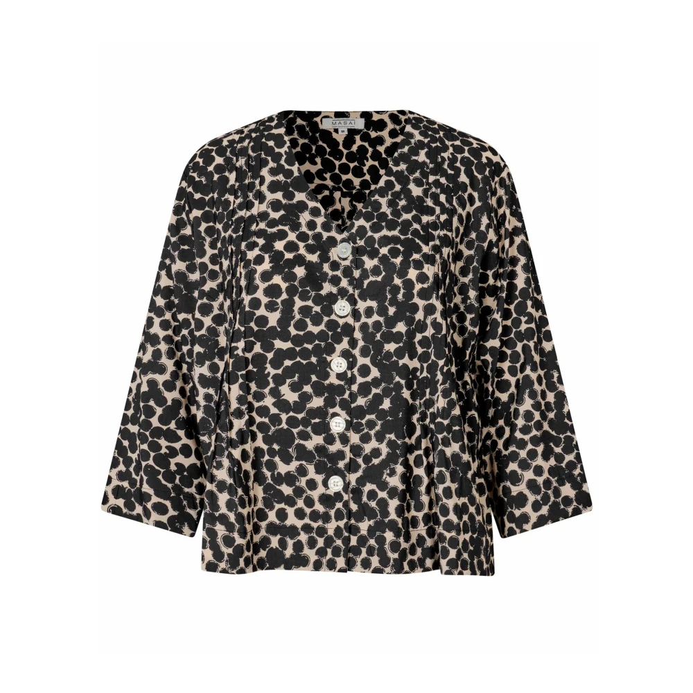 Masai Polka Dot Blouse Stijlvol Black Dames