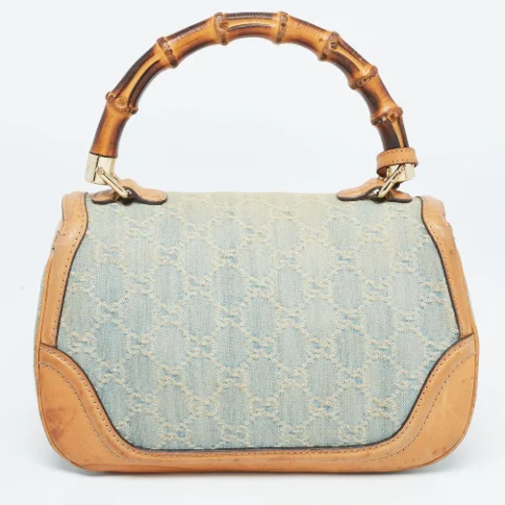 Gucci Vintage Pre-owned Denim handbags Beige Dames