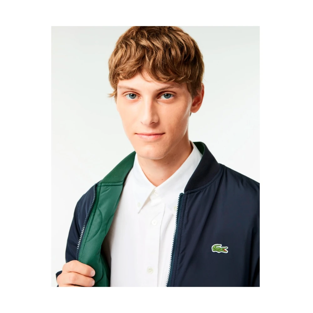 Lacoste Polyester Jas Green Heren