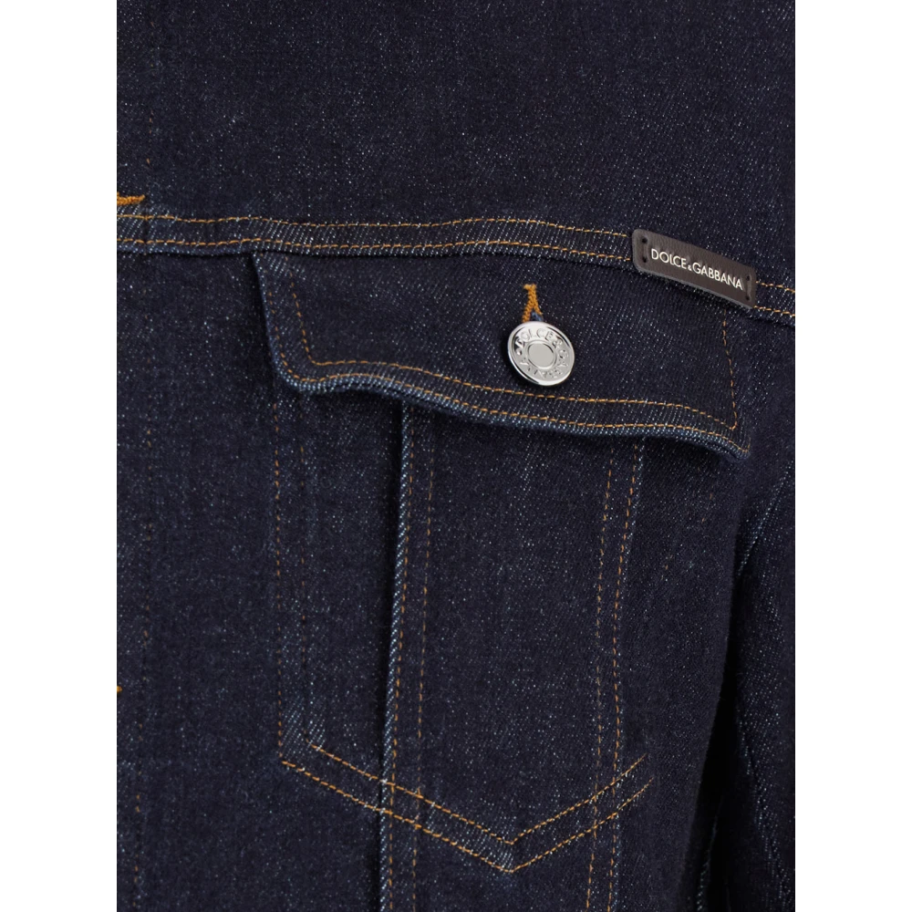 Dolce & Gabbana Denim Cachemire Jassen Blue Heren