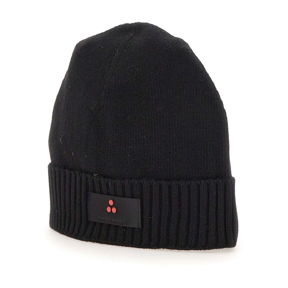 Peuterey Svart Ull Kashmir Hatt med Klaff Black, Unisex