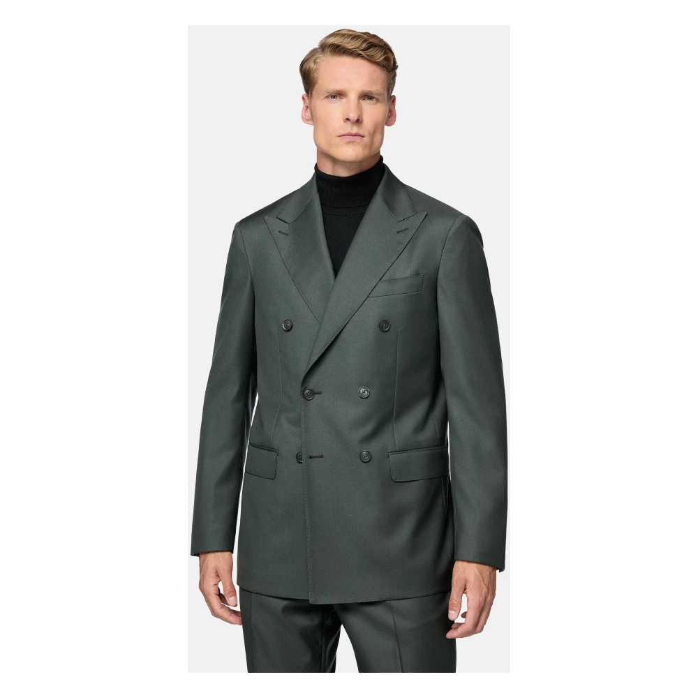 Boggi Milano Dubbelrijig Pak Green Heren